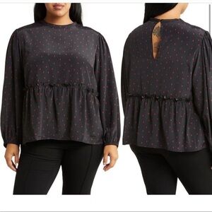 SANCTUARY Loveless long sleeve blouse with balloon sleeves size Large. NWT